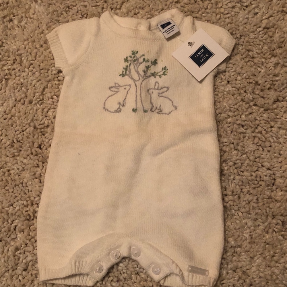 Janie and Jack newborn Easter Bunny onesie sweater